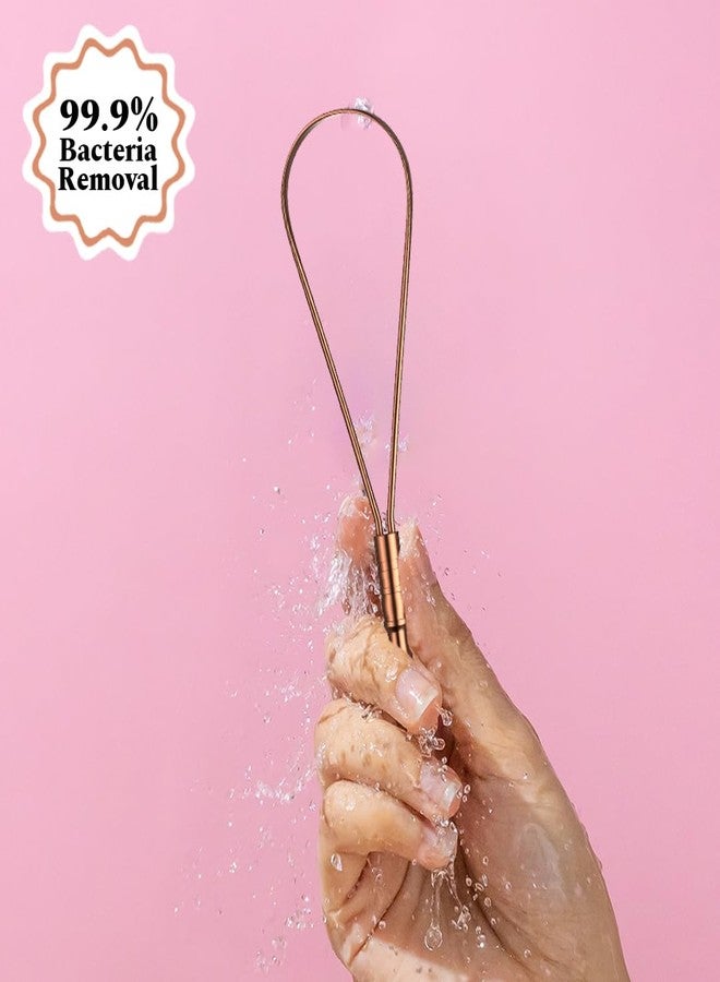 Perfora Copper & Silver Tongue Cleaner Combo for Men & Women | For Fresh Breath & Bacteria Removal | Improved Taste Sense & Oral Hygiene 100% Pure Indian Copper Tongue Scraper To Prevent Bad Breath - Image 3